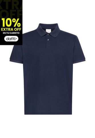 Polo Azul De Manga Corta En Tejido Piqué Calvin Klein Calvin Klein