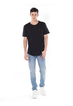 Camiseta Negra Solid Liquid Con Logo Calvin Klein