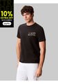 Camiseta Negra Con Diseño Apilado Calvin Klein de Calvin Klein