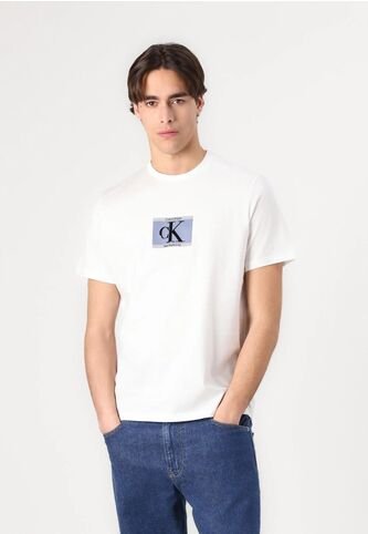 Camiseta Blanca Sport Con Mini Monograma Calvin Klein Calvin Klein