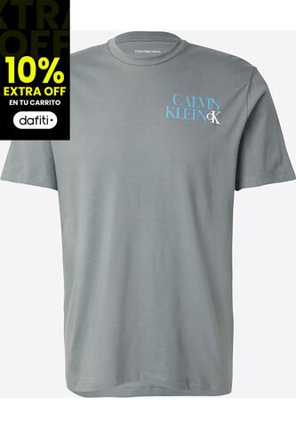 Camiseta Verde Con Diseño Apilado Calvin Klein Calvin Klein