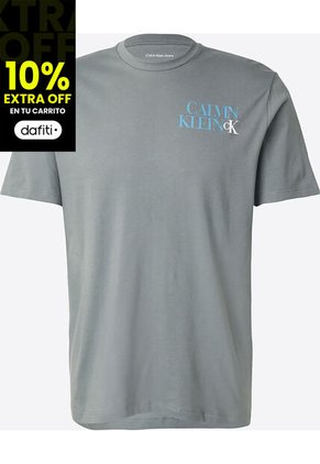 Camiseta Verde Con Diseño Apilado Calvin Klein