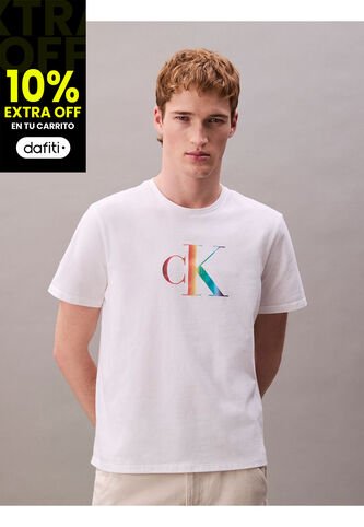 Camiseta Blanca Con Monograma Arcoíris - Pride Calvin Klein Calvin Klein
