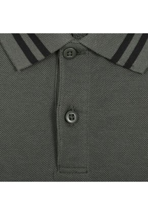 Polo Gris De Piqué Con Ribetes En Contraste Calvin Klein