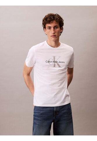 Camiseta Blanca Con Monograma Calvin Klein Calvin Klein