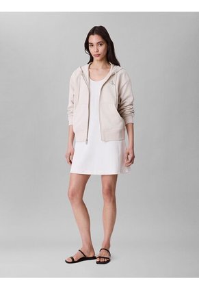 Buzo Beige Con Capota Y Cierre De Cremallera Calvin Klein