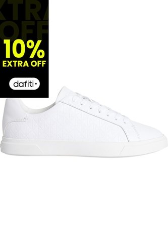 Tenis Blanco De Perfil Bajo Con Monograma En Relieve Calvin Klein Calvin Klein