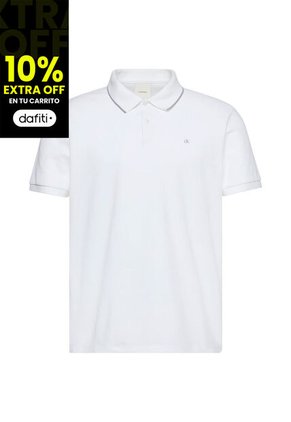 Polo Blanco De Manga Corta En Tejido Piqué Calvin Klein