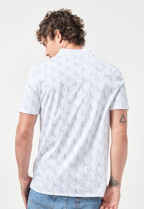 Polo Blanco-Gris Calvin Klein