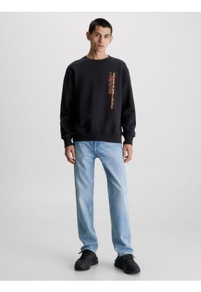 Saco De Felpa Y Algodón Con Logo Hombre Negro Calvin Klein