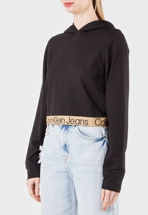 Hoodie Negro-Beige Calvin Klein