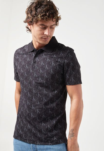Polo  Negro-Gris Calvin Klein