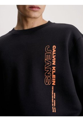 Saco De Felpa Y Algodón Con Logo Hombre Negro Calvin Klein