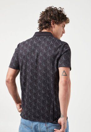 Polo Negro-Gris Calvin Klein