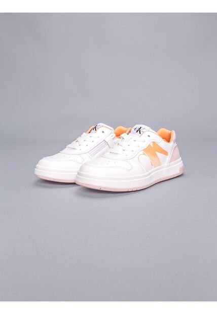 Tenis Blanco Niña De Corte Bajo Con Cordones Calvin Klein