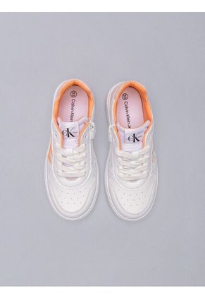 Tenis Blanco Niña De Corte Bajo Con Cordones Calvin Klein