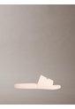 Sandalias Blanco Contorneadas De Lona Con Logo Calvin Klein de Calvin Klein