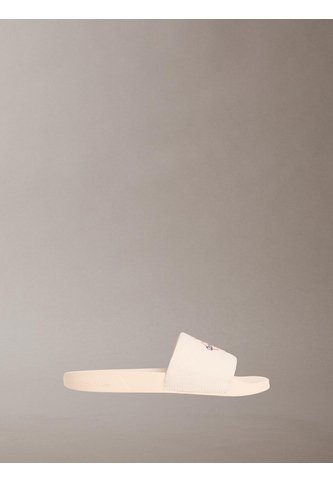 Sandalias Blanco Contorneadas De Lona Con Logo Calvin Klein Calvin Klein
