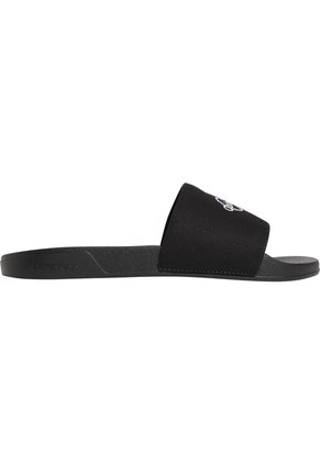 Sandalias Negro Contorneadas De Lona Con Logo Calvin Klein