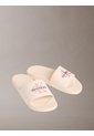 Sandalias Blanco Contorneadas De Lona Con Logo Calvin Klein de Calvin Klein