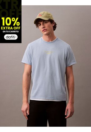 Camiseta Multicolor Acid Wash Graphic Crewneck Calvin Klein