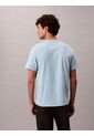 Camiseta Azul Cielo Regular De Manga Corta Con Monograma Bordado Calvin Klein de Calvin Klein