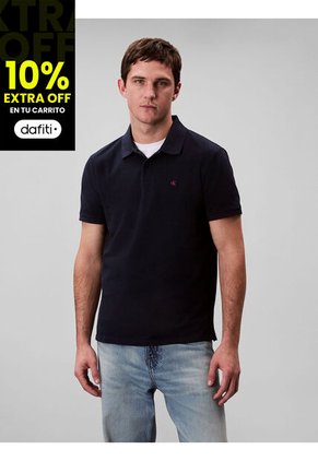 Polo Azul Clásico De Piqué De Algodón Calvin Klein