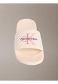 Sandalias Blanco Contorneadas De Lona Con Logo Calvin Klein de Calvin Klein