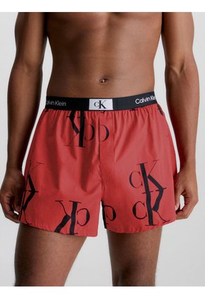 Bóxer Rojo De Algodón Con Estampado Calvin Klein