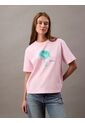 Camiseta Rosada Boxy Con Gráfico Floral Calvin Klein de Calvin Klein