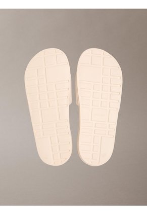 Sandalias Blanco Contorneadas De Lona Con Logo Calvin Klein