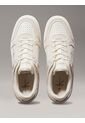 Tenis Blanco Basket De Cuero Con Detalles De Gamuza Calvin Klein de Calvin Klein
