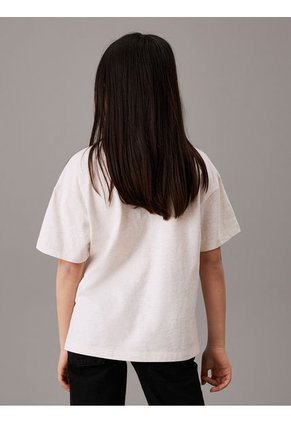 Camiseta Niña Gris Holgada Con Logo Calvin Klein