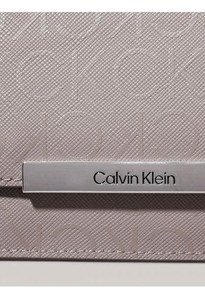 Billetera Gris De Plegado Triple Con Logo Pequeño Calvin Klein