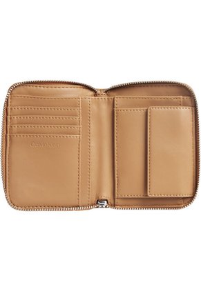 Billetera Beige Con Cremallera En El Contorno Con RFID Calvin Klein