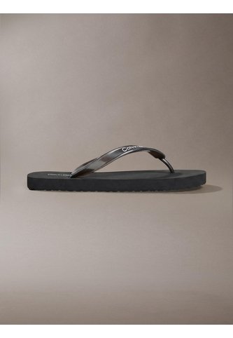 Sandalias Negro Flip Flop En Tono Metálico Calvin Klein Calvin Klein