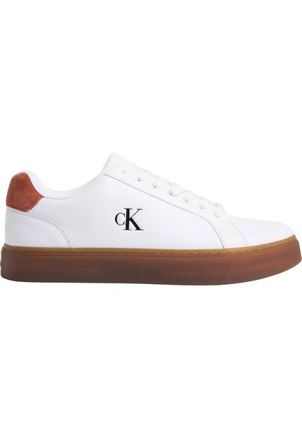 Tenis Blanco Classic De Corte Bajo En Cuero Calvin Klein