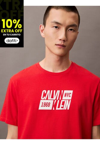 Camiseta Roja Sport Logo Easy Crewneck Calvin Klein Calvin Klein