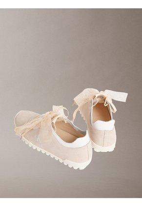 Tenis Blanco Runner De Perfil Bajo Con Lazos Calvin Klein
