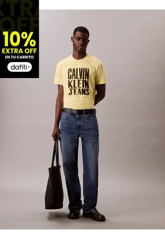 Camiseta Verde Stacked Graphic Crewnec Calvin Klein Calvin Klein