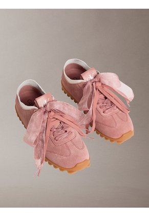Tenis Rosa Runner De Perfil Bajo Con Lazos Calvin Klein