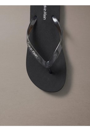 Sandalias Negro Flip Flop En Tono Metálico Calvin Klein