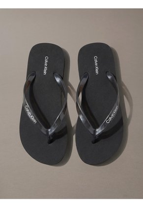 Sandalias Negro Flip Flop En Tono Metálico Calvin Klein