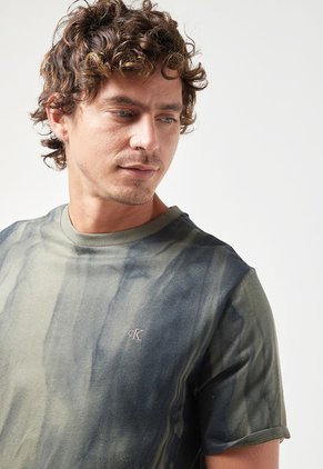 Camiseta Verde Oliva-Azul Navy Calvin Klein