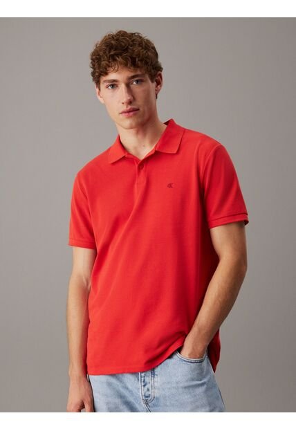 Polo Rojo Clásico De Piqué De Algodón Calvin Klein