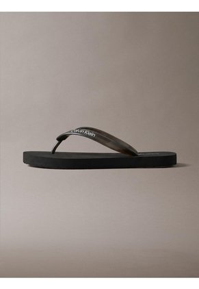 Sandalias Negro Flip Flop En Tono Metálico Calvin Klein