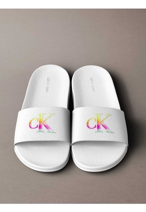 Sandalias Blanco Essential Slide Pride Calvin Klein