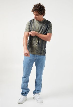 Camiseta Verde Oliva-Azul Navy Calvin Klein