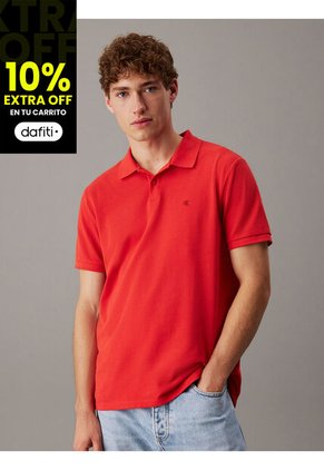 Polo Rojo Clásico De Piqué De Algodón Calvin Klein