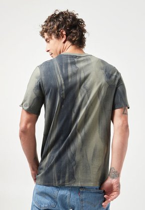 Camiseta Verde Oliva-Azul Navy Calvin Klein